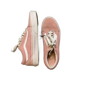 Baby Pink Low Top Classic Vans Canvas Sneakers Size 7.5 for Women